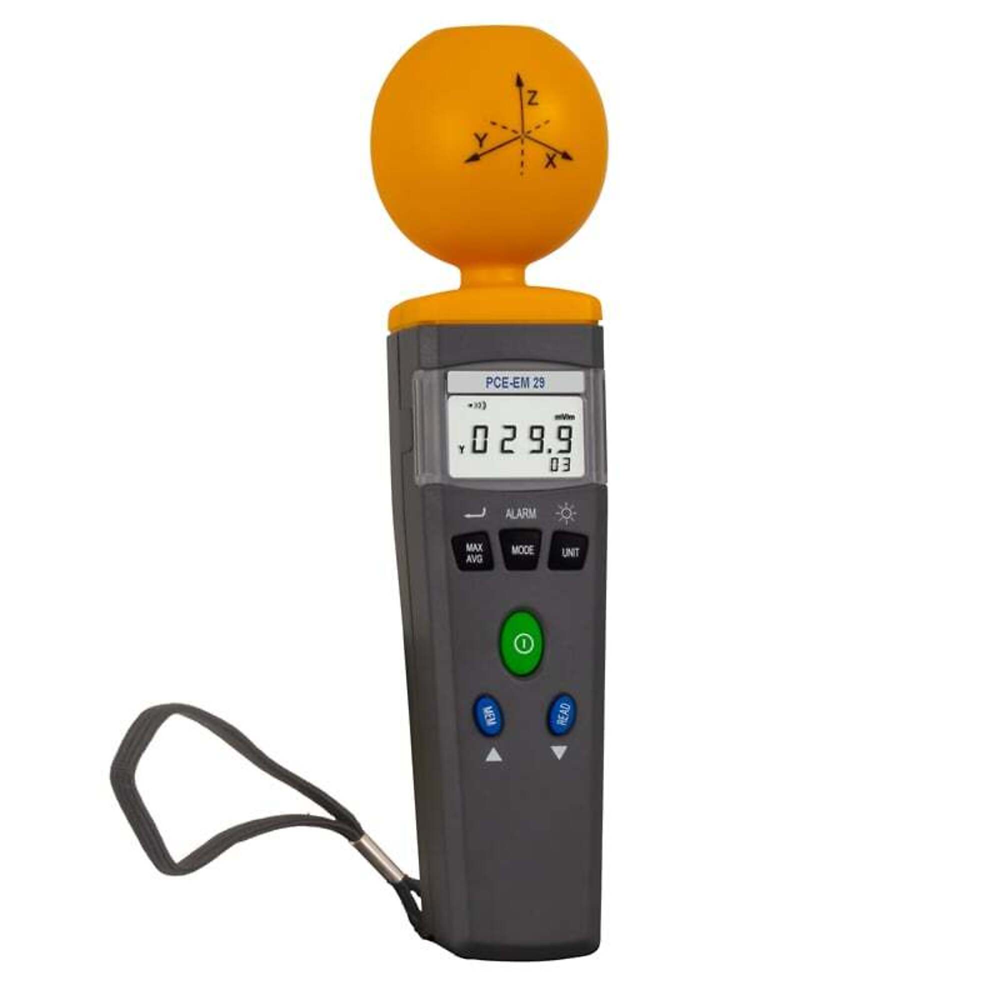 PCE Electrosmog Meter — Handheld, Triaxial 3D Isotropic Sensor, LCD Screen, Acoustic Alarm, Model# PCE-EM 29